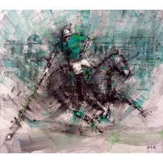 Zahid Saleem, 30 x 36 Inch, Acrylic on Canvas, Polo Painting, AC-ZS-217